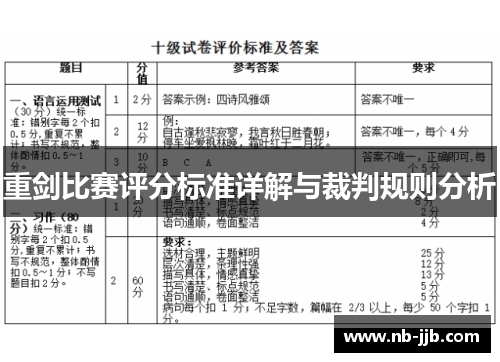 重剑比赛评分标准详解与裁判规则分析
